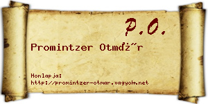 Promintzer Otmár névjegykártya